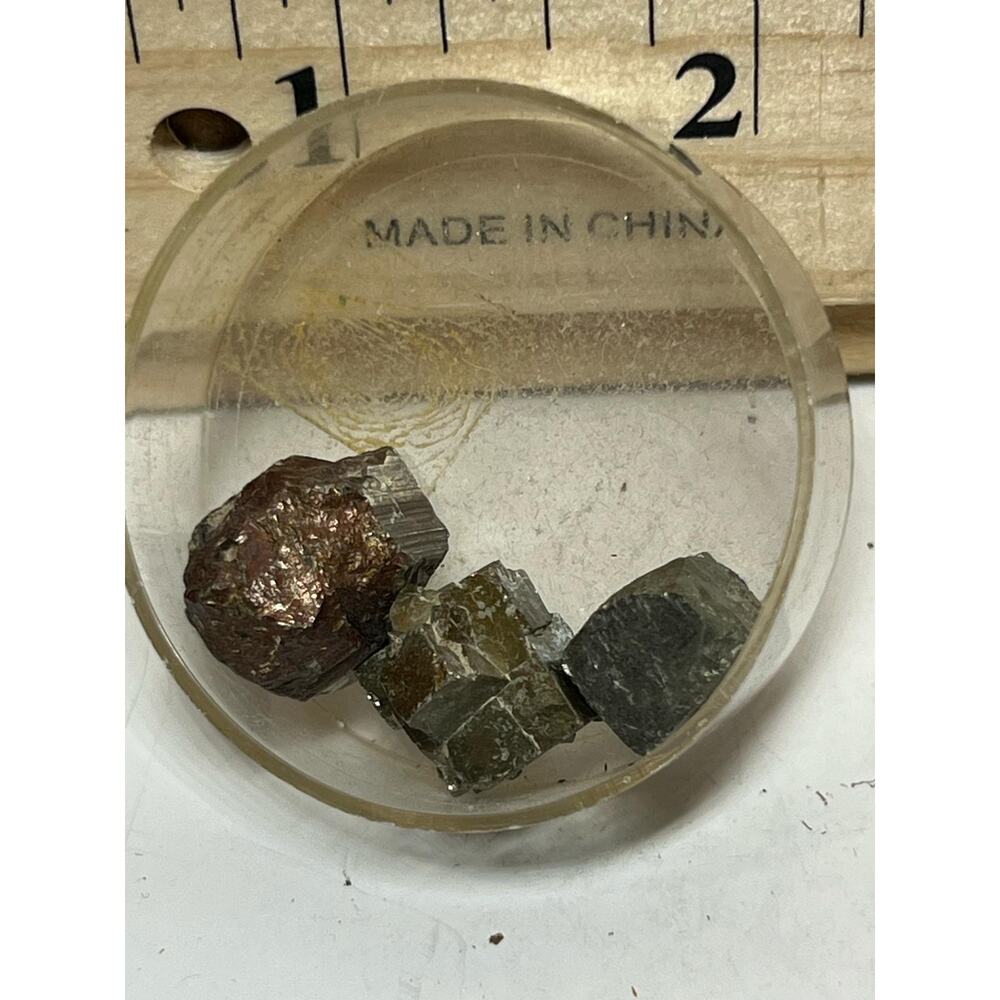 Natural Mineral Specimen Trio Raw Pyrite & Metallic Stones Collectible Gift Set